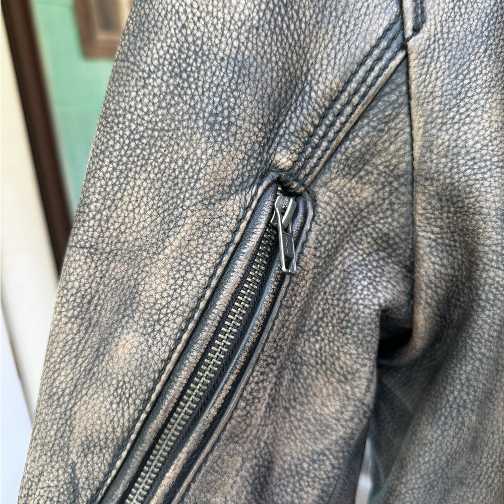 Brown Leather Motorcycle Riding Jacket - Picture 4 of 15